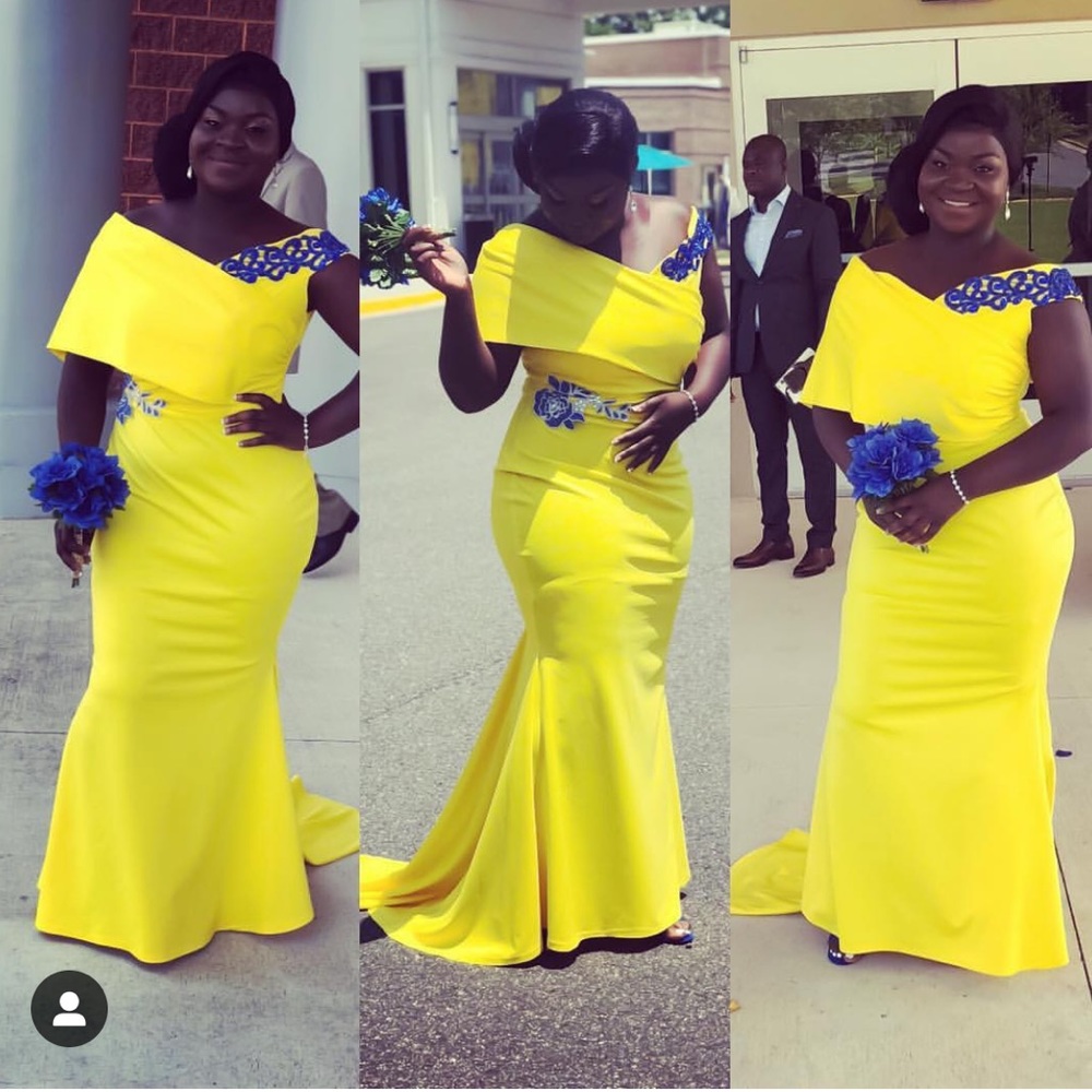 🔥Prom/Bridesmaid Long Yellow and Blue Dress 🔥